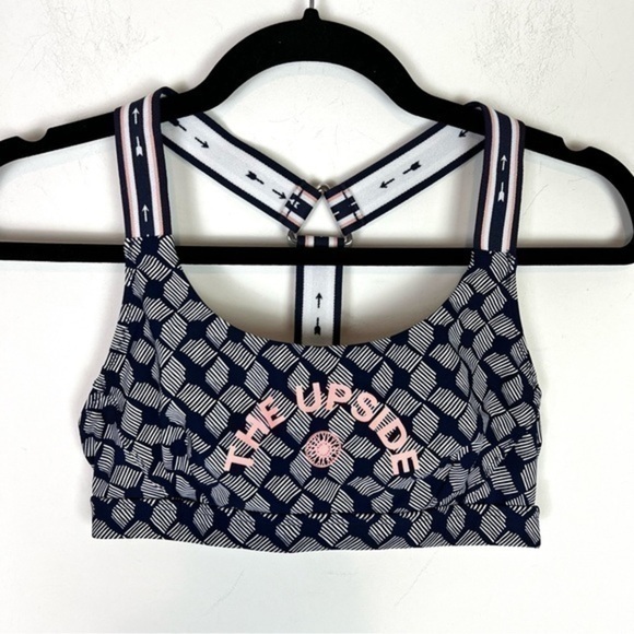 The Upside sports bra womens 6 Navy White Yoga Workout Top - Picture 1 of 5